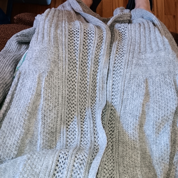 Shein Pale Blue Speckled Cardigan Sweater Open Front Size S - Picture 1 of 3